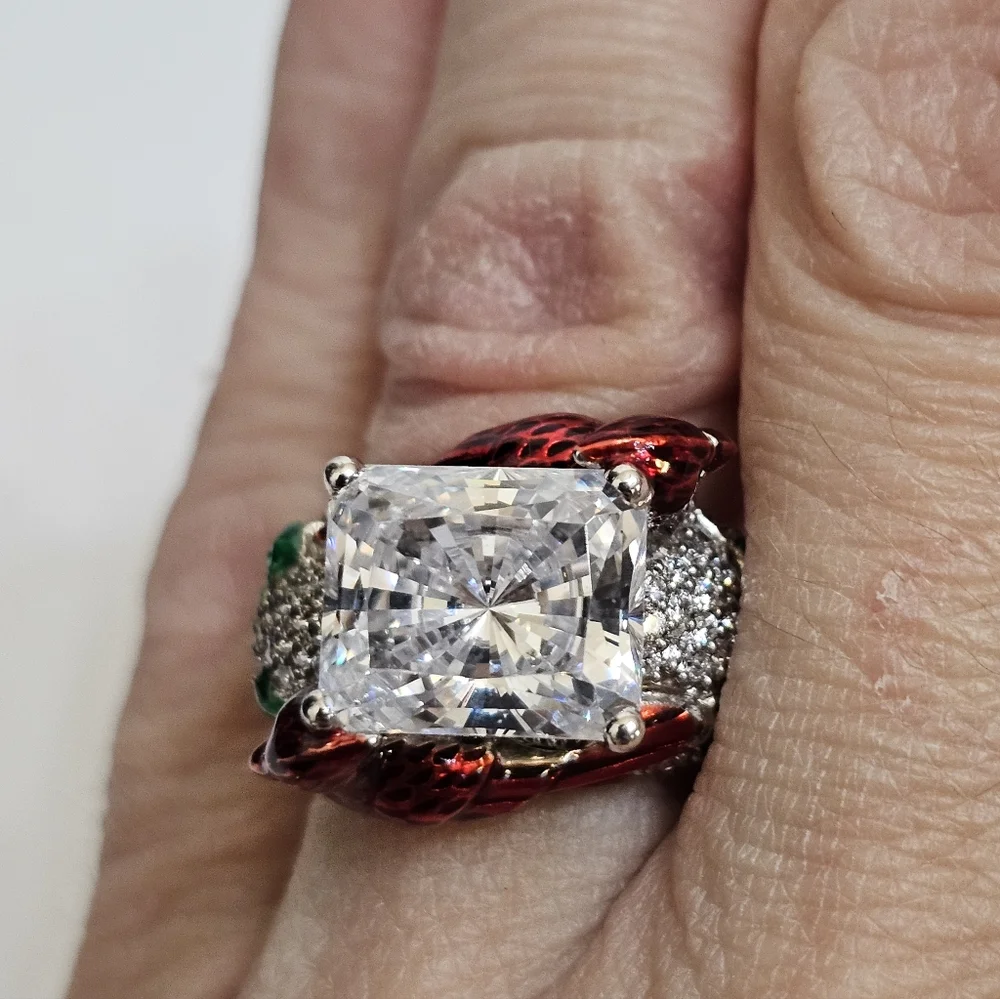 Rare VW 5 Carat Absolute Gemstone Cardinal Ring Sterling Silver Size 5! - Picture 9 of 10